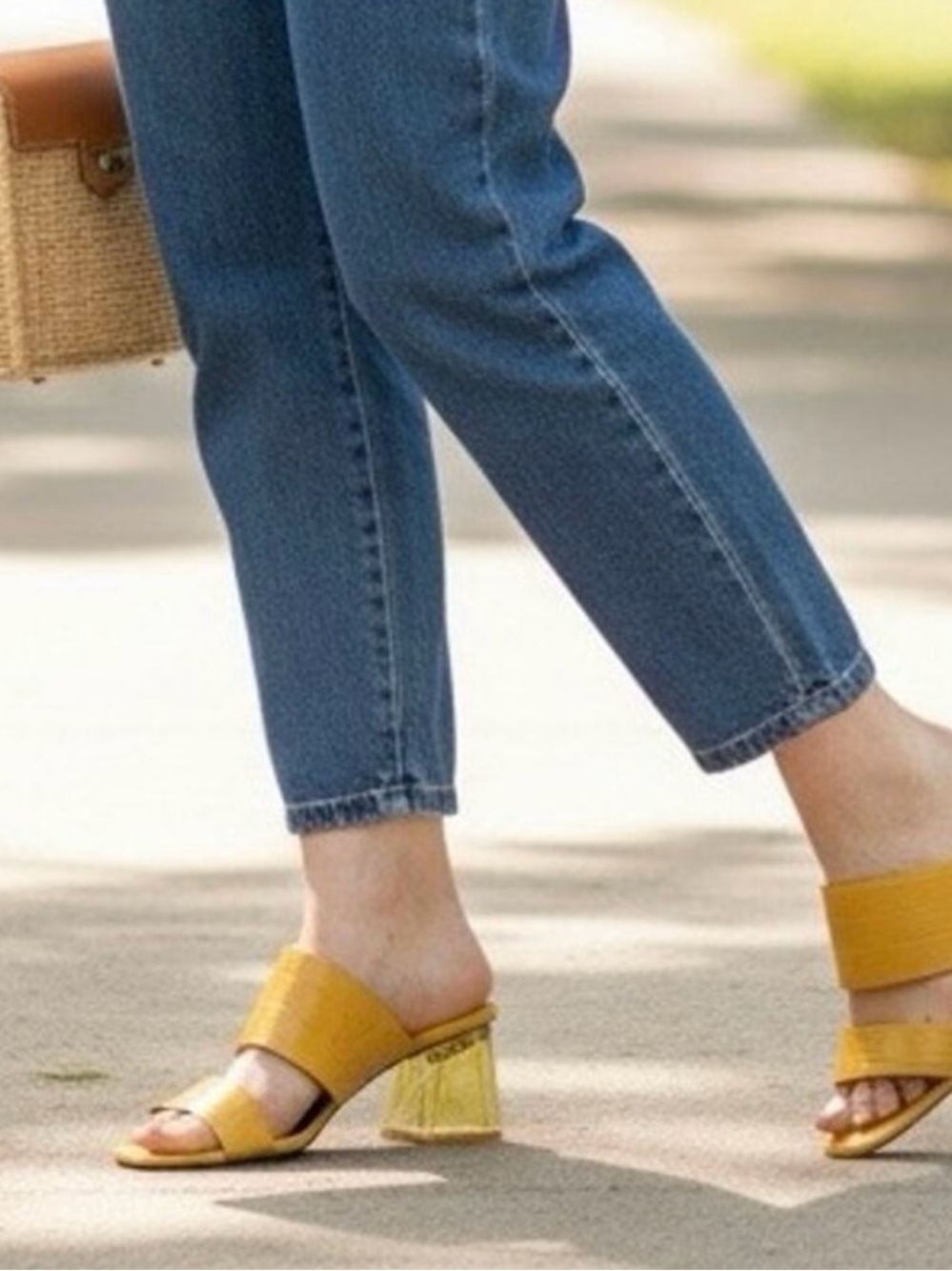 French Connection Slide on Block Heel Sandals 7.5
